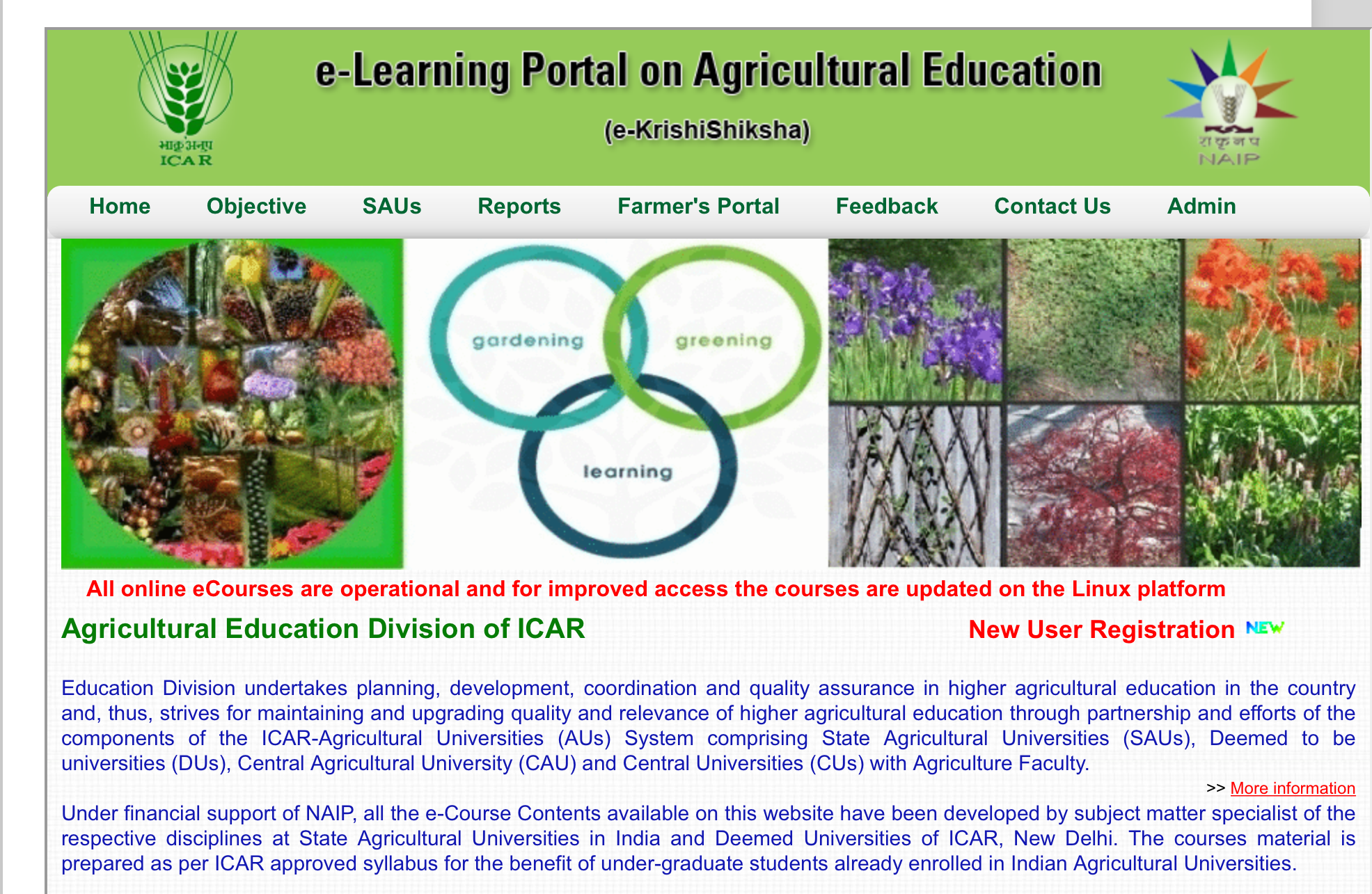 E learning portal of agriculture education 